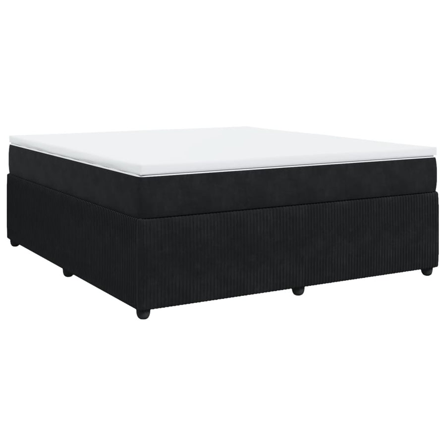 Boxspring met matras fluweel zwart 180x200 cm