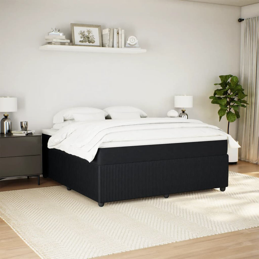 Boxspring met matras fluweel zwart 180x200 cm