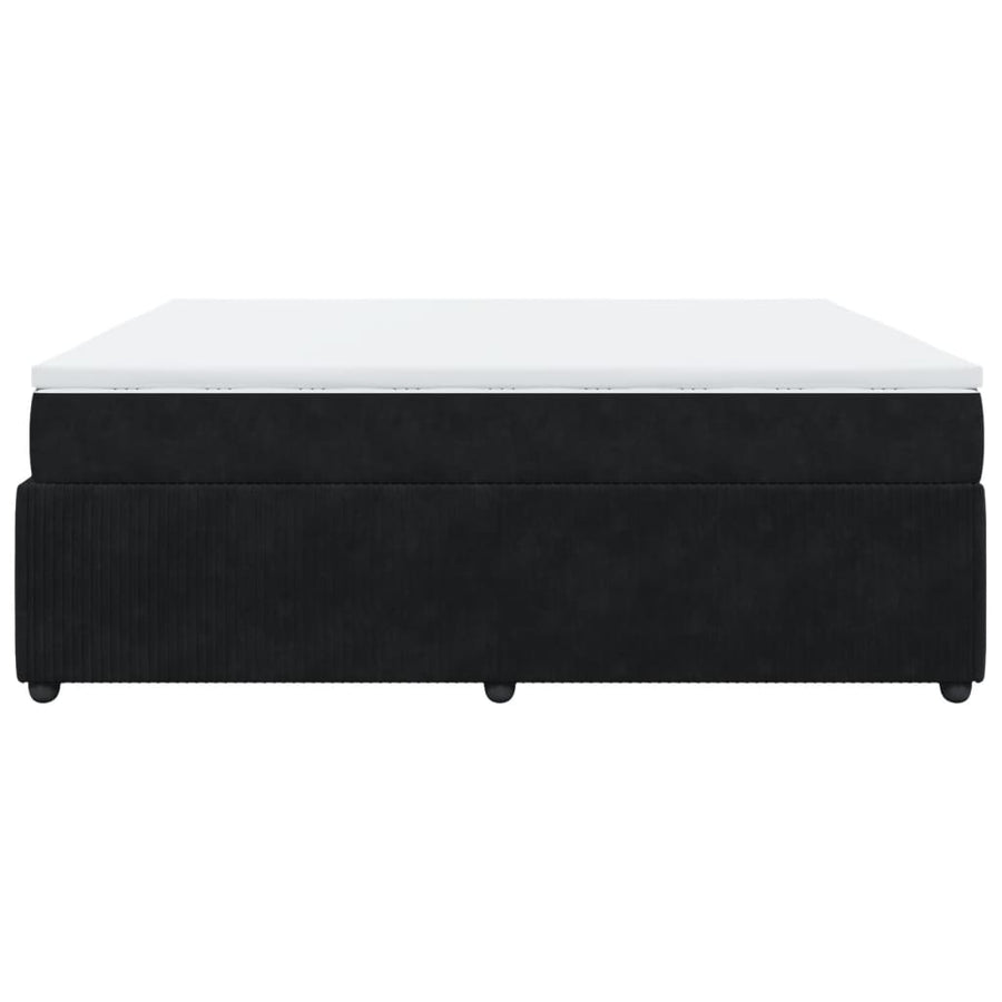 Boxspring met matras fluweel zwart 180x200 cm