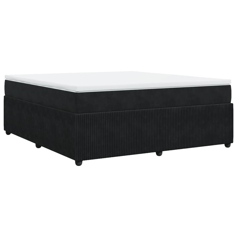 Boxspring met matras fluweel zwart 180x200 cm