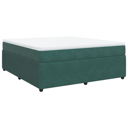 Boxspring met matras fluweel donkergroen 180x200 cm