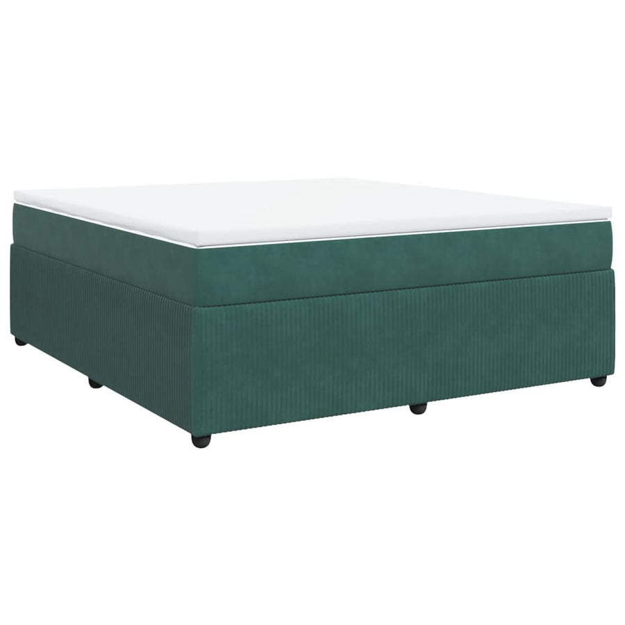 Boxspring met matras fluweel donkergroen 180x200 cm