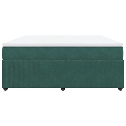 Boxspring met matras fluweel donkergroen 180x200 cm