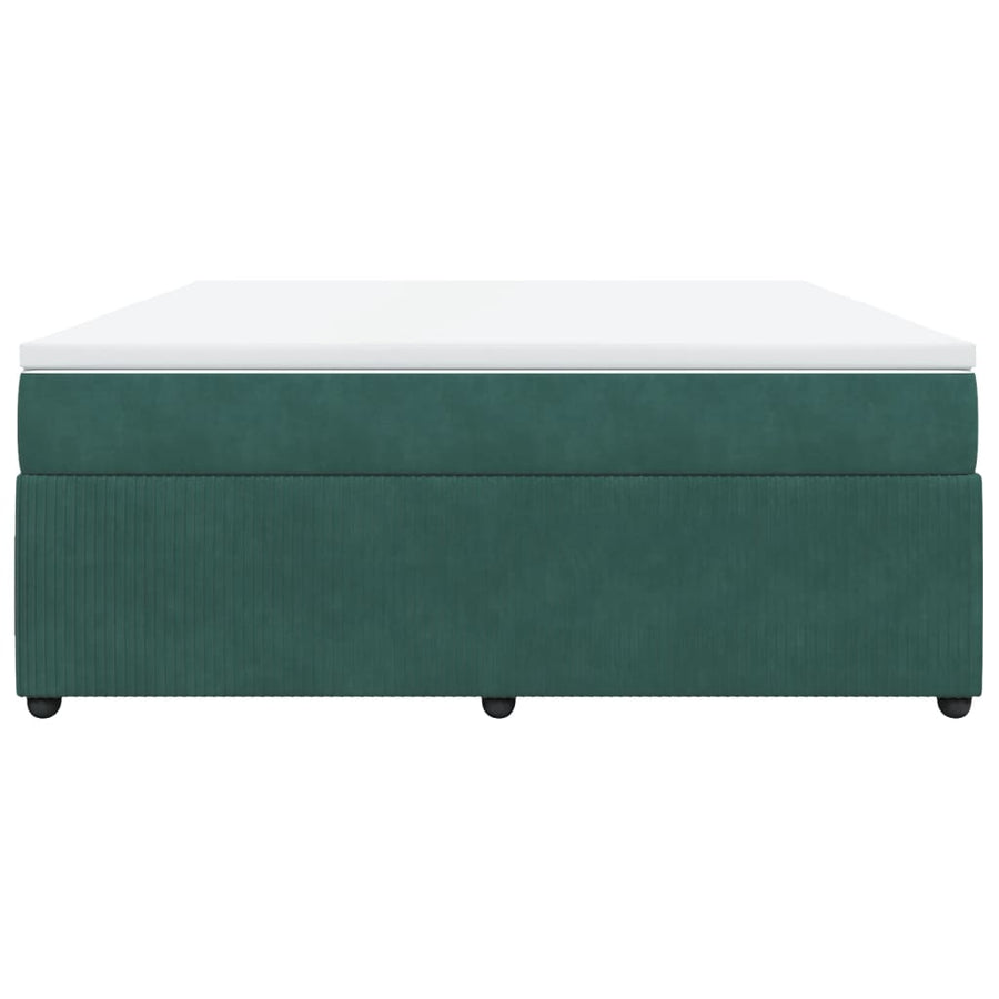 Boxspring met matras fluweel donkergroen 180x200 cm