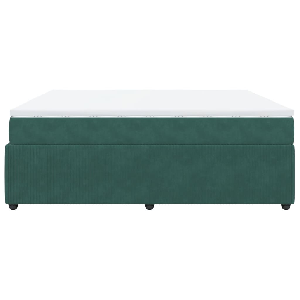 Boxspring met matras fluweel donkergroen 180x200 cm