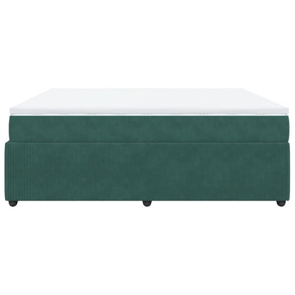Boxspring met matras fluweel donkergroen 180x200 cm