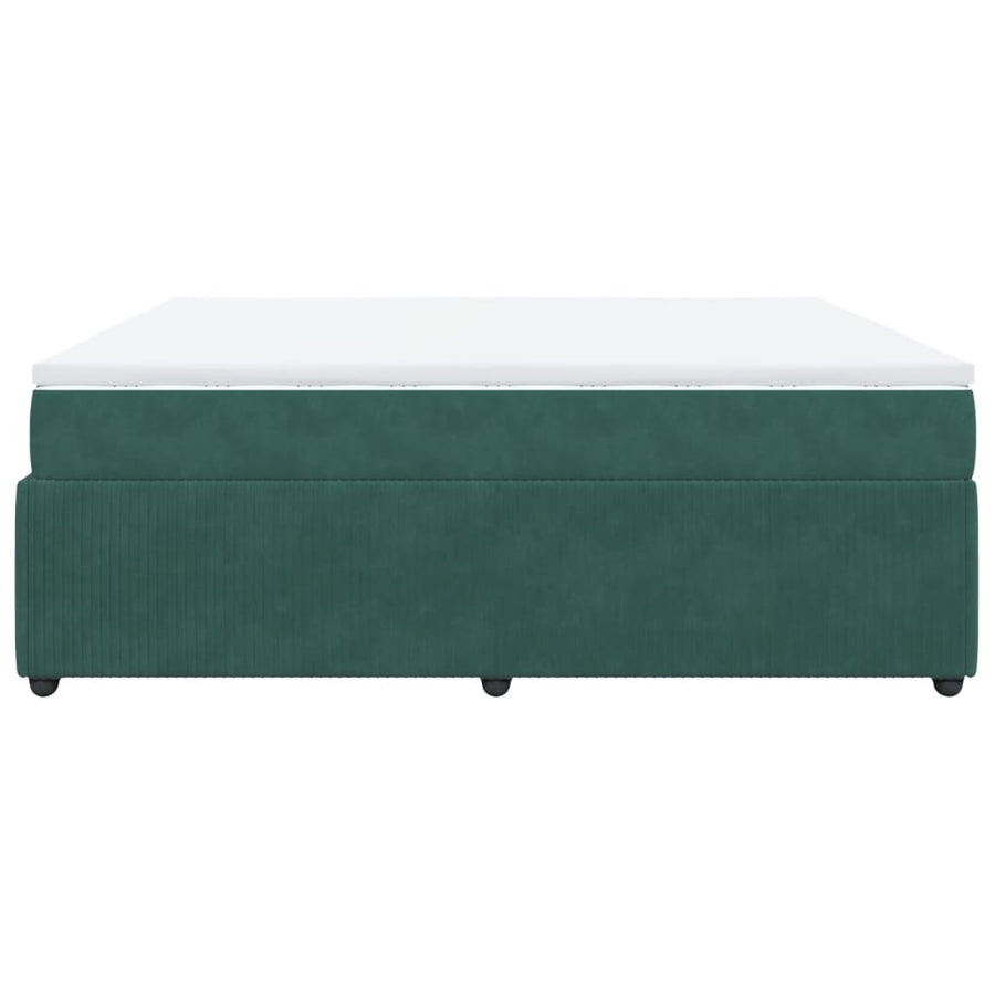 Boxspring met matras fluweel donkergroen 180x200 cm