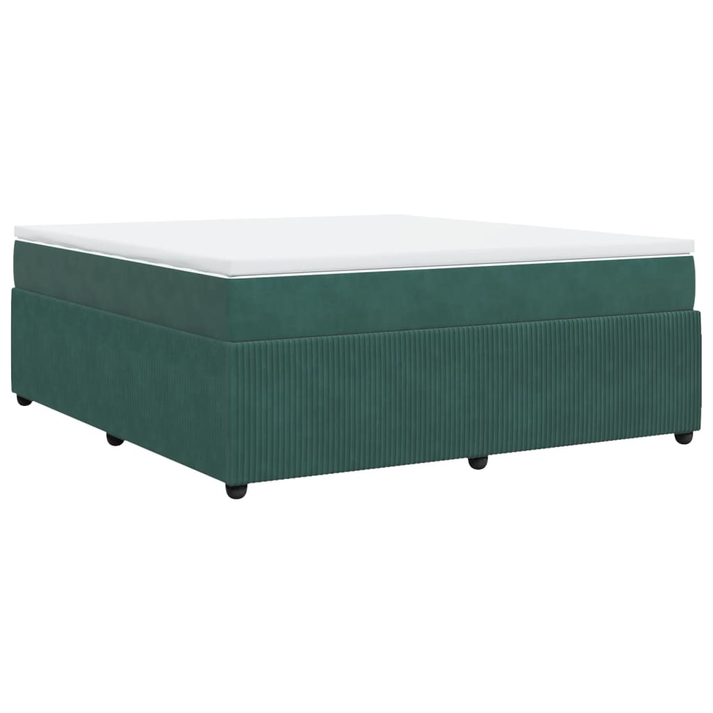 Boxspring met matras fluweel donkergroen 180x200 cm