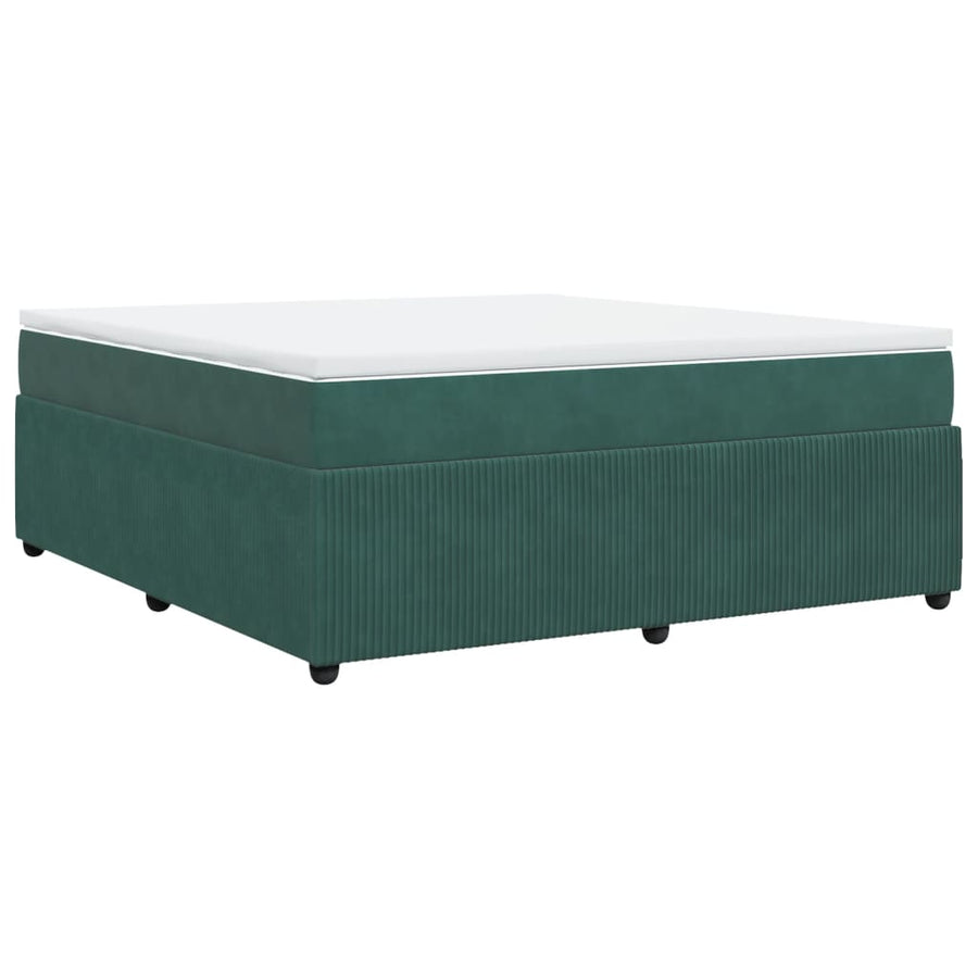 Boxspring met matras fluweel donkergroen 180x200 cm