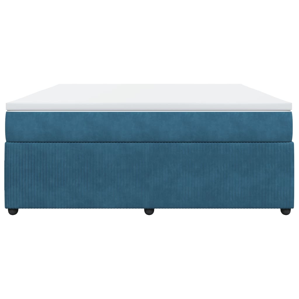 Boxspring met matras fluweel donkerblauw 180x200 cm