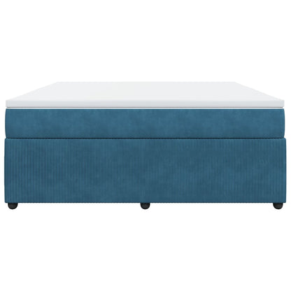 Boxspring met matras fluweel donkerblauw 180x200 cm