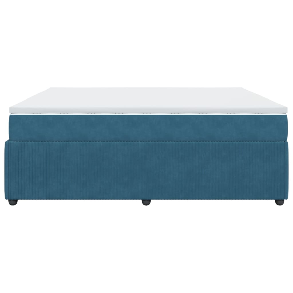 Boxspring met matras fluweel donkerblauw 180x200 cm