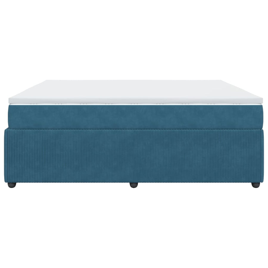 Boxspring met matras fluweel donkerblauw 180x200 cm