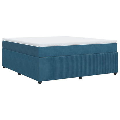 Boxspring met matras fluweel donkerblauw 180x200 cm