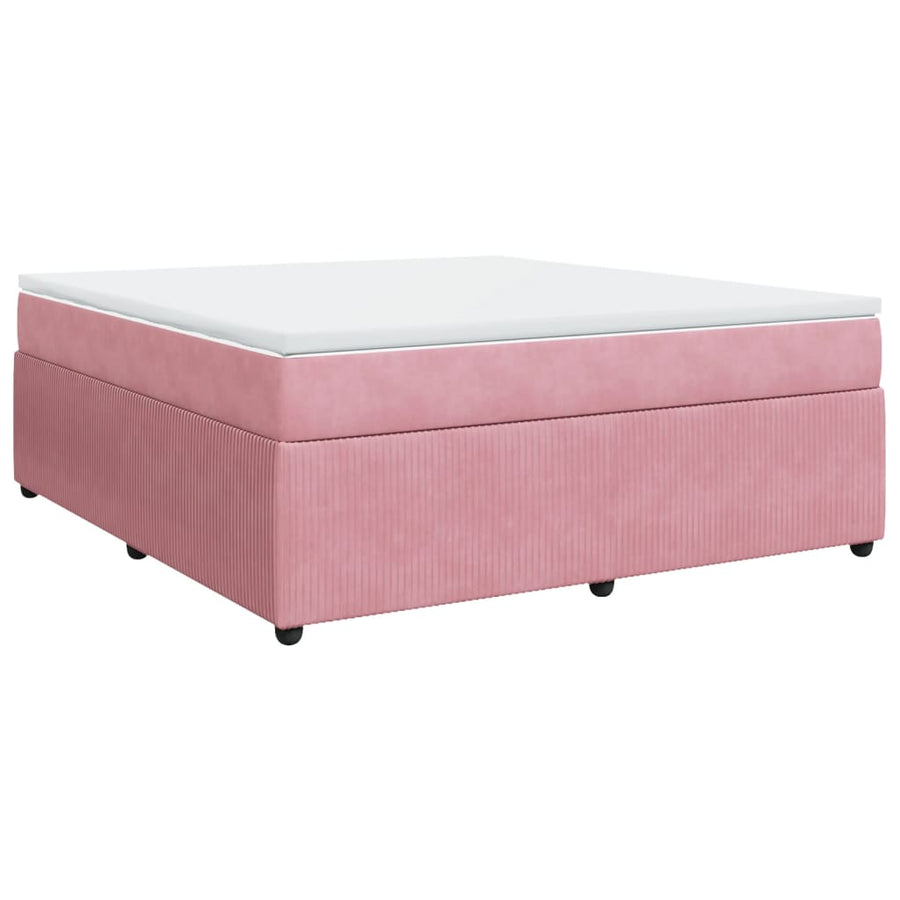 Boxspring met matras fluweel roze 180x200 cm