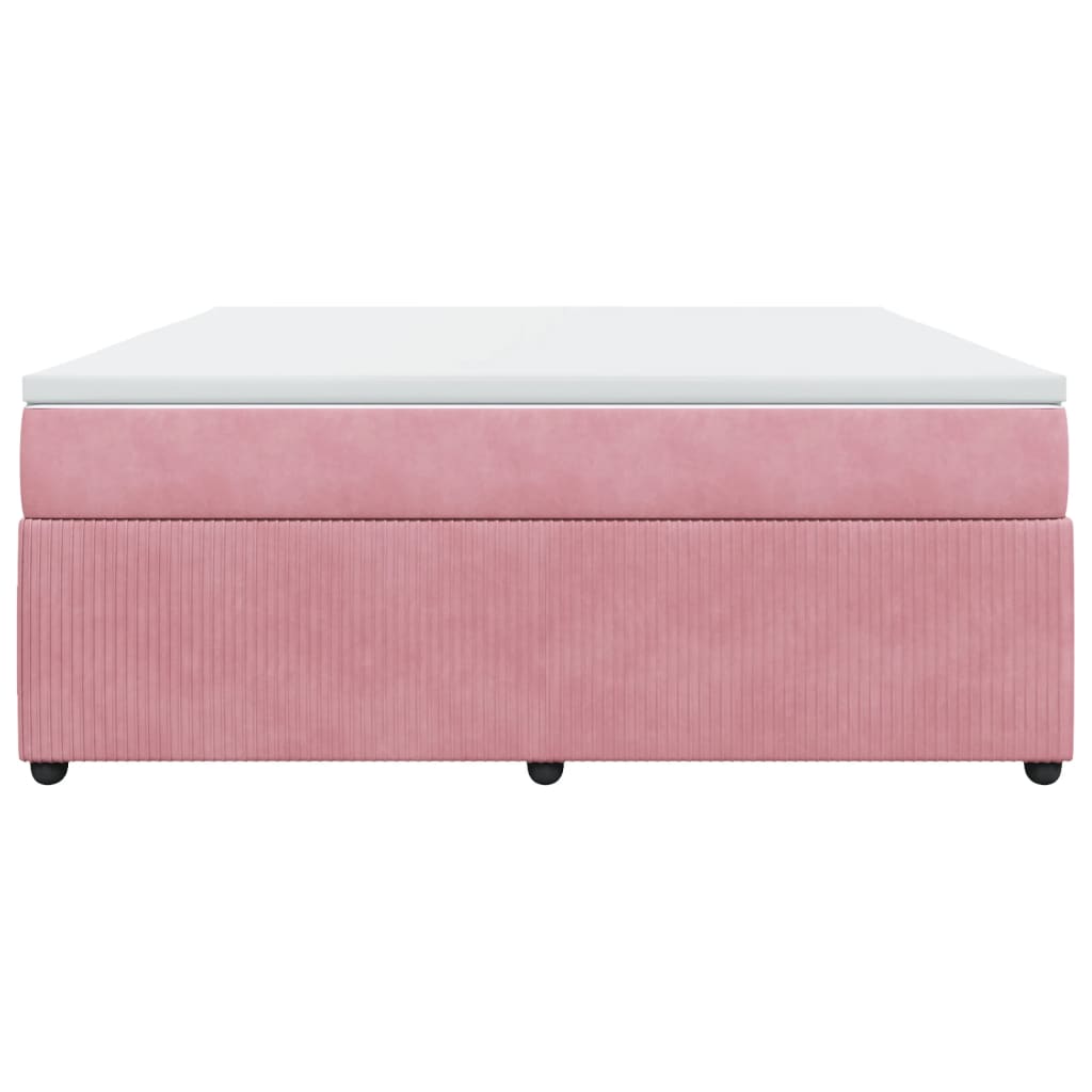 Boxspring met matras fluweel roze 180x200 cm