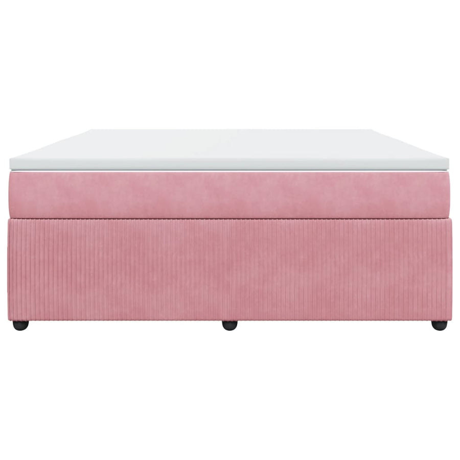 Boxspring met matras fluweel roze 180x200 cm