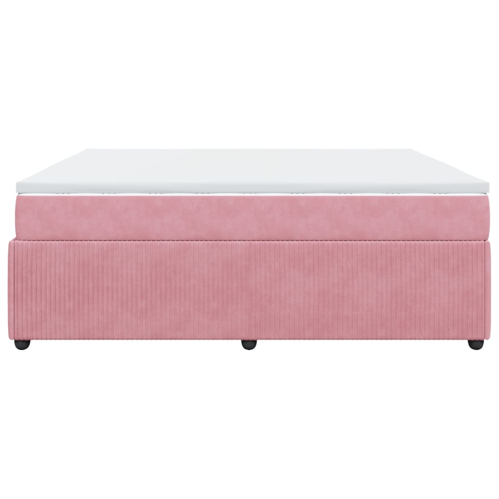 Boxspring met matras fluweel roze 180x200 cm