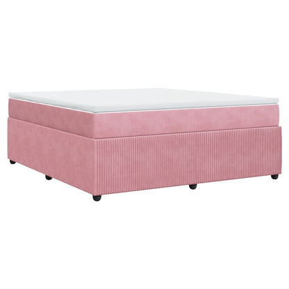 Boxspring met matras fluweel roze 180x200 cm
