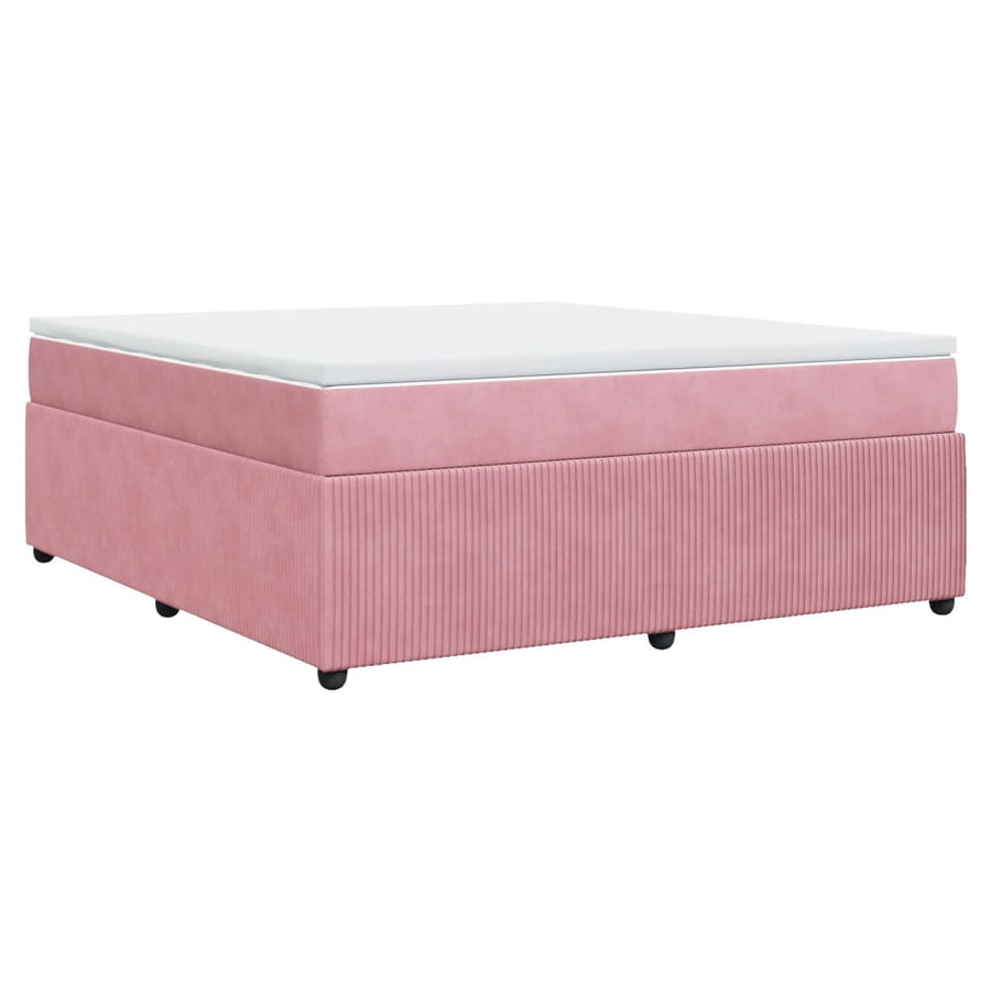 Boxspring met matras fluweel roze 180x200 cm