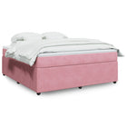 Boxspring met matras fluweel roze 180x200 cm