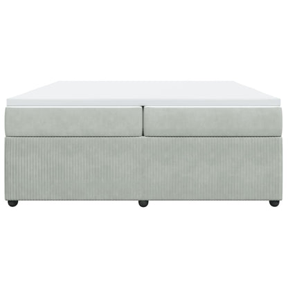 Boxspring met matras fluweel lichtgrijs 200x200 cm