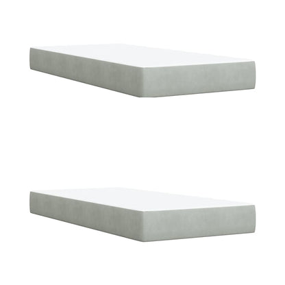 Boxspring met matras fluweel lichtgrijs 200x200 cm
