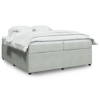 Boxspring met matras 200x200 cm lichtgrijs fluweel