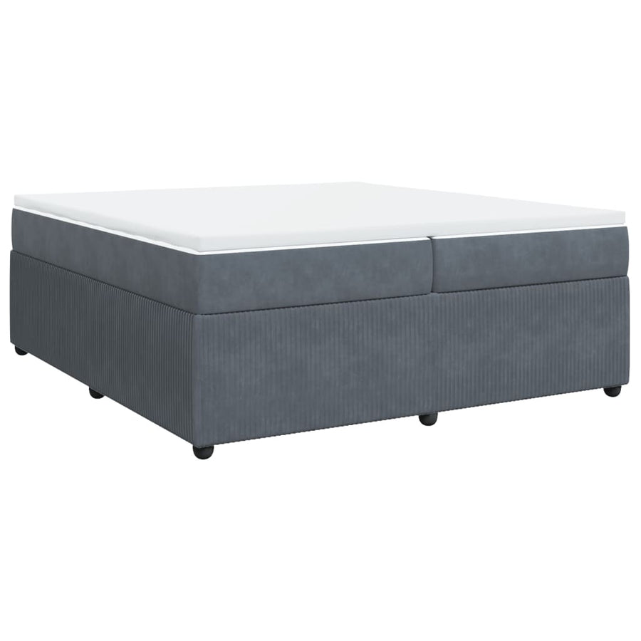 Boxspring met matras fluweel donkergrijs 200x200 cm