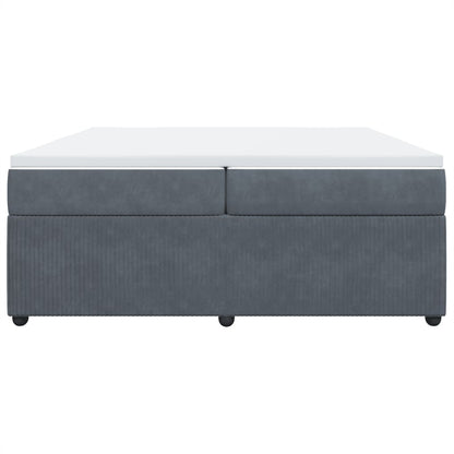 Boxspring met matras fluweel donkergrijs 200x200 cm