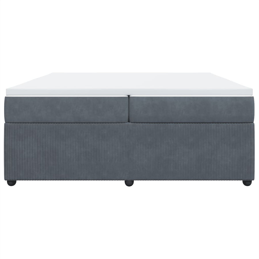 Boxspring met matras fluweel donkergrijs 200x200 cm