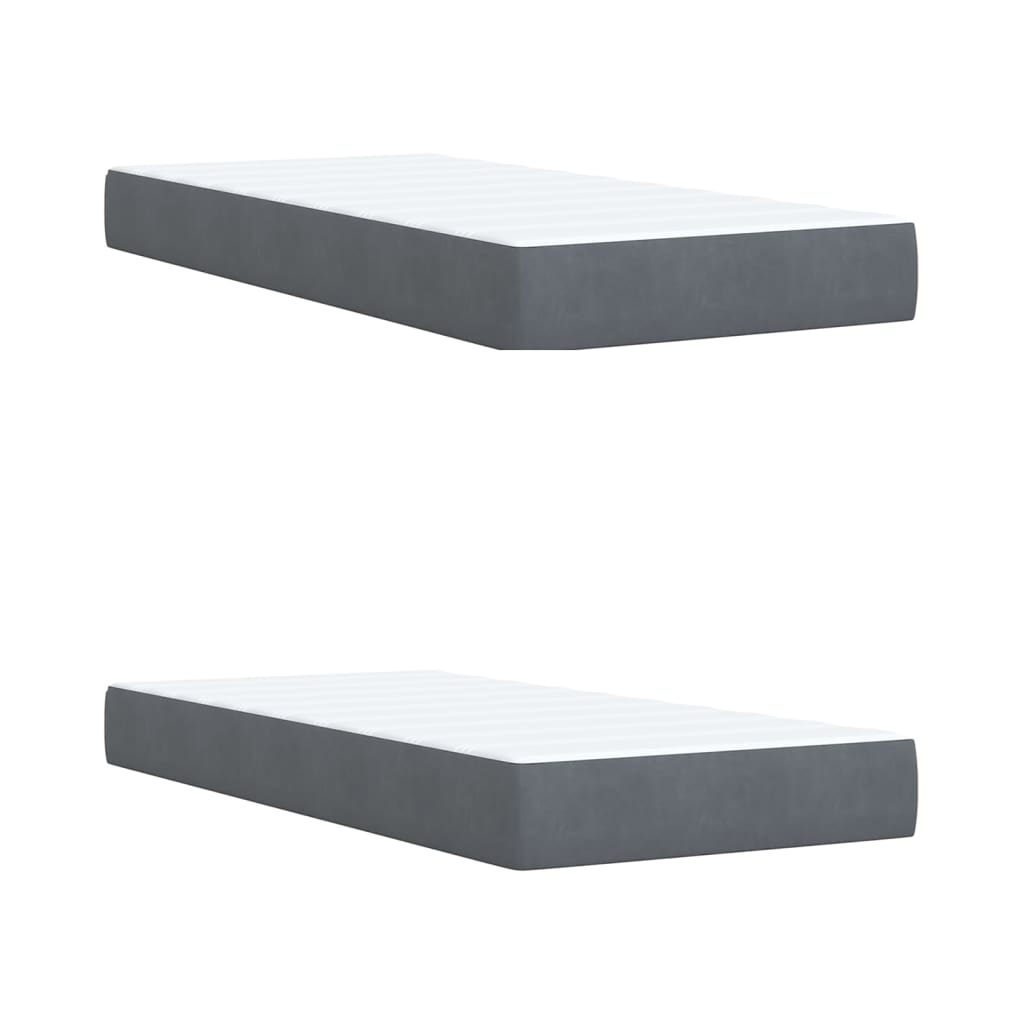 Boxspring met matras fluweel donkergrijs 200x200 cm