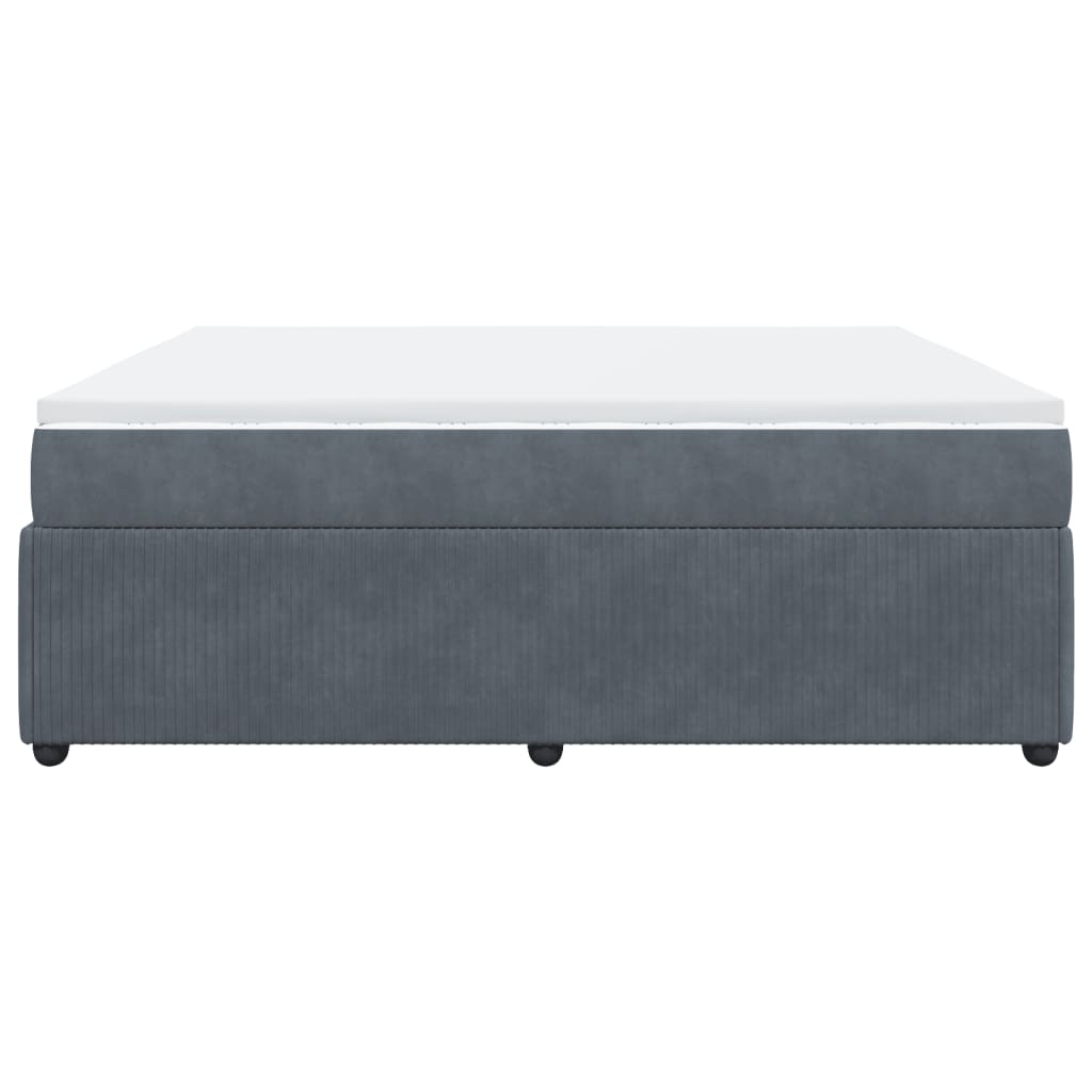 Boxspring met matras fluweel donkergrijs 200x200 cm