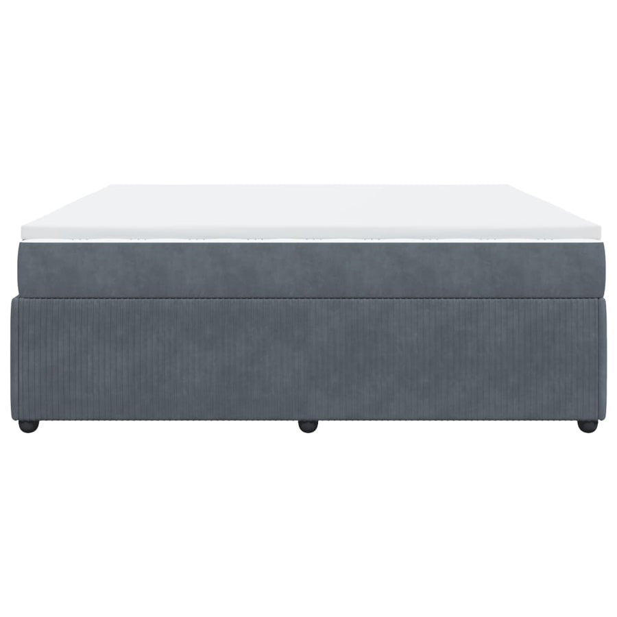 Boxspring met matras fluweel donkergrijs 200x200 cm