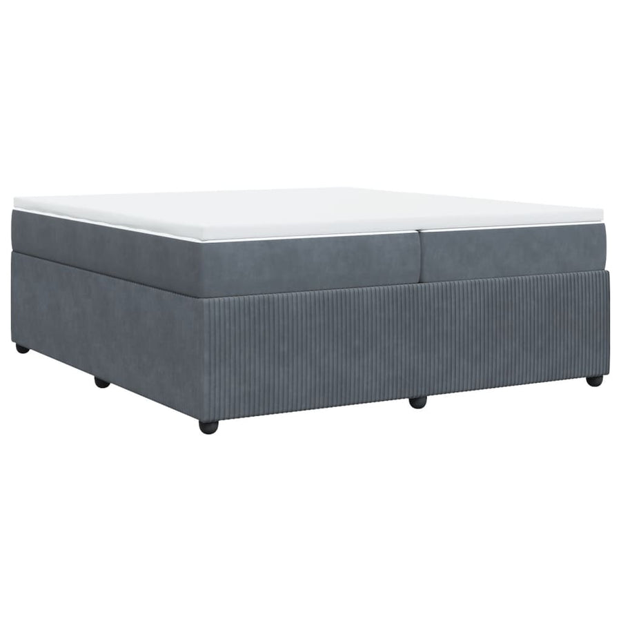 Boxspring met matras fluweel donkergrijs 200x200 cm