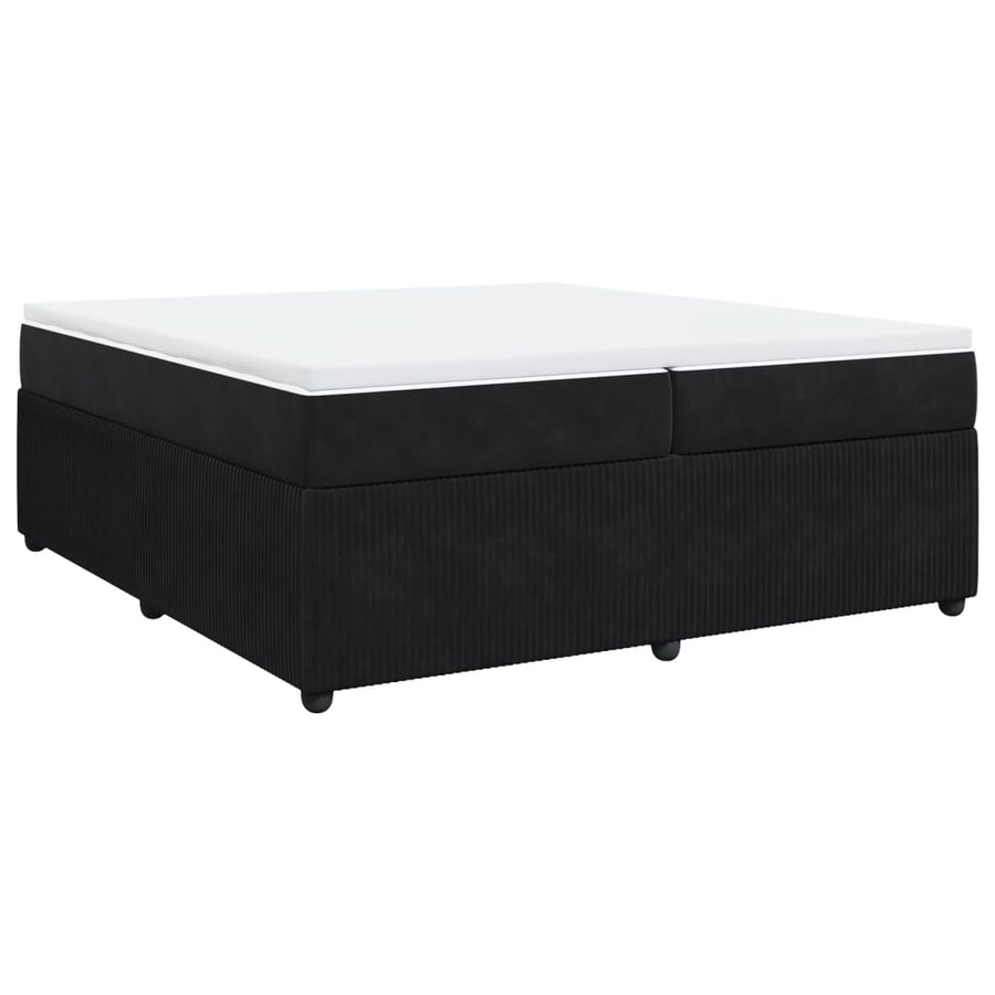 Boxspring met matras fluweel zwart 200x200 cm