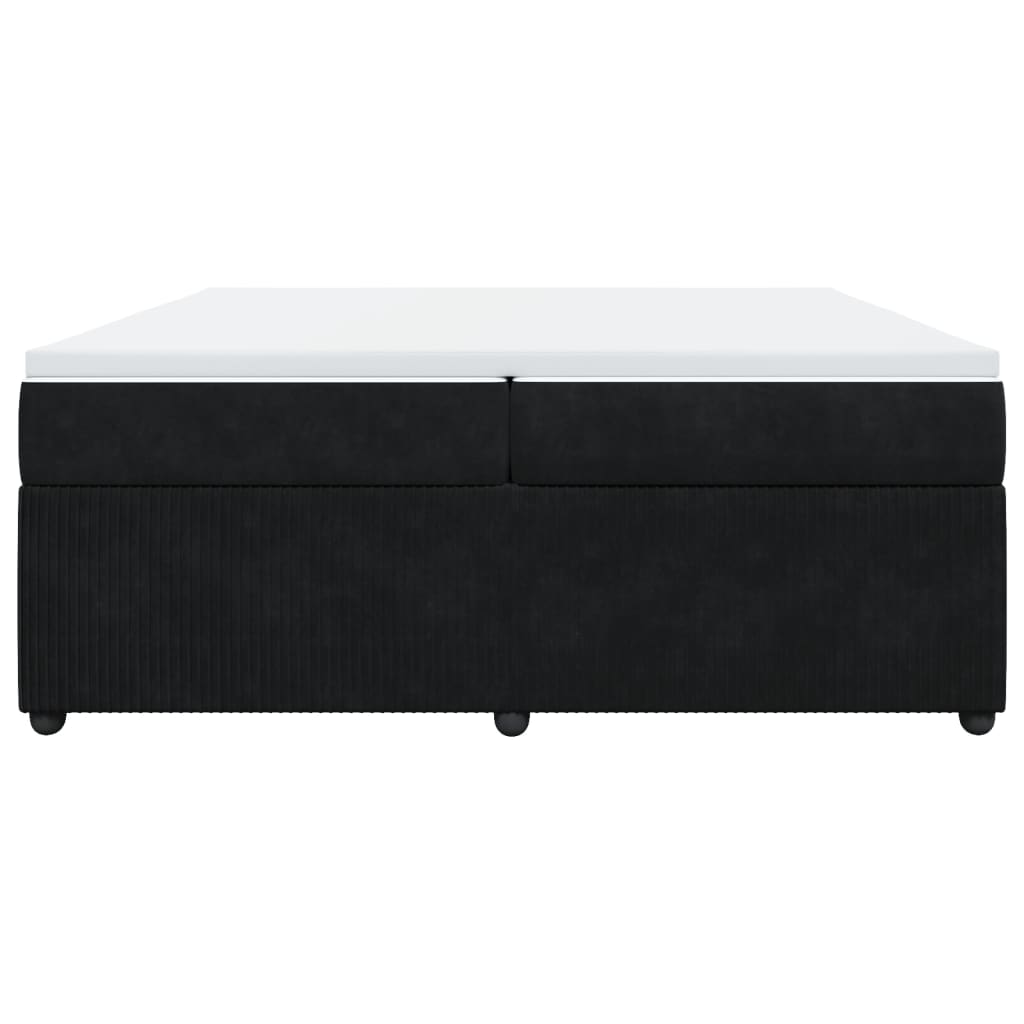 Boxspring met matras fluweel zwart 200x200 cm