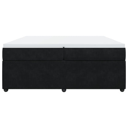 Boxspring met matras fluweel zwart 200x200 cm