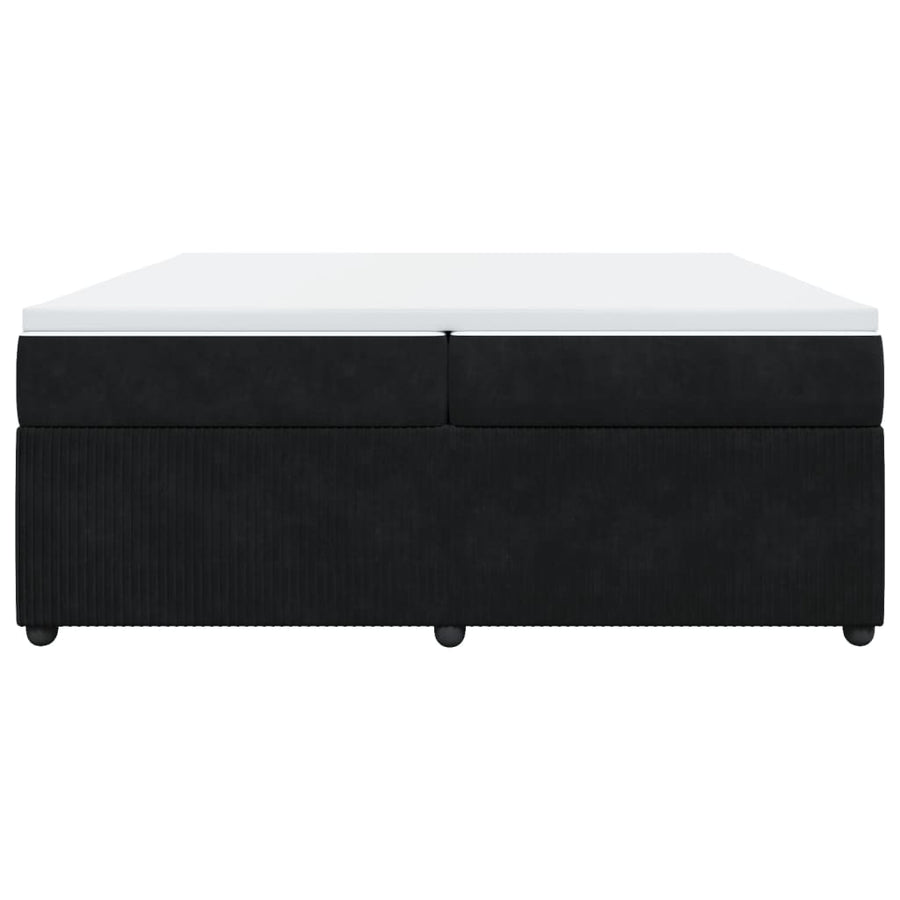 Boxspring met matras fluweel zwart 200x200 cm
