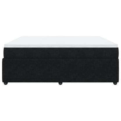 Boxspring met matras fluweel zwart 200x200 cm
