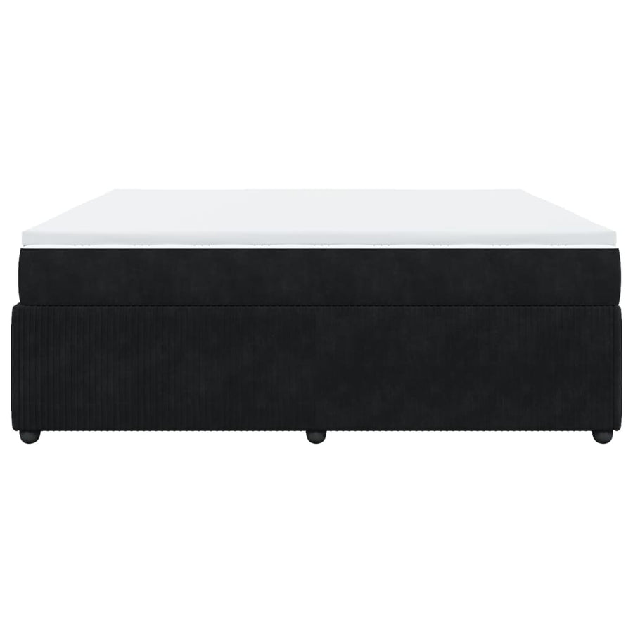 Boxspring met matras fluweel zwart 200x200 cm