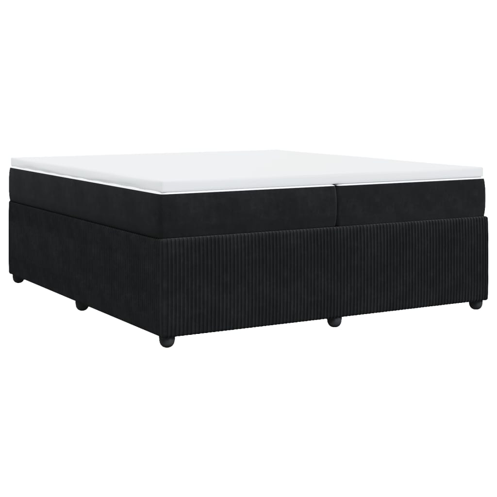 Boxspring met matras fluweel zwart 200x200 cm