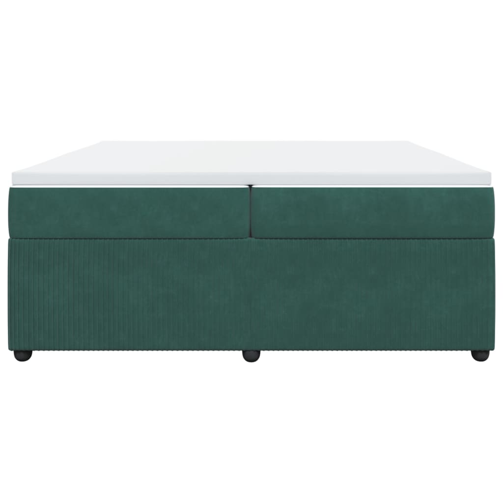 Boxspring met matras fluweel donkergroen 200x200 cm