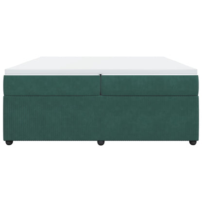 Boxspring met matras fluweel donkergroen 200x200 cm