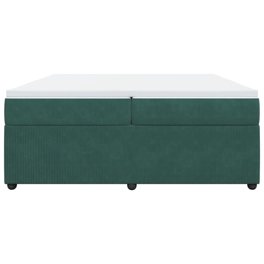 Boxspring met matras fluweel donkergroen 200x200 cm