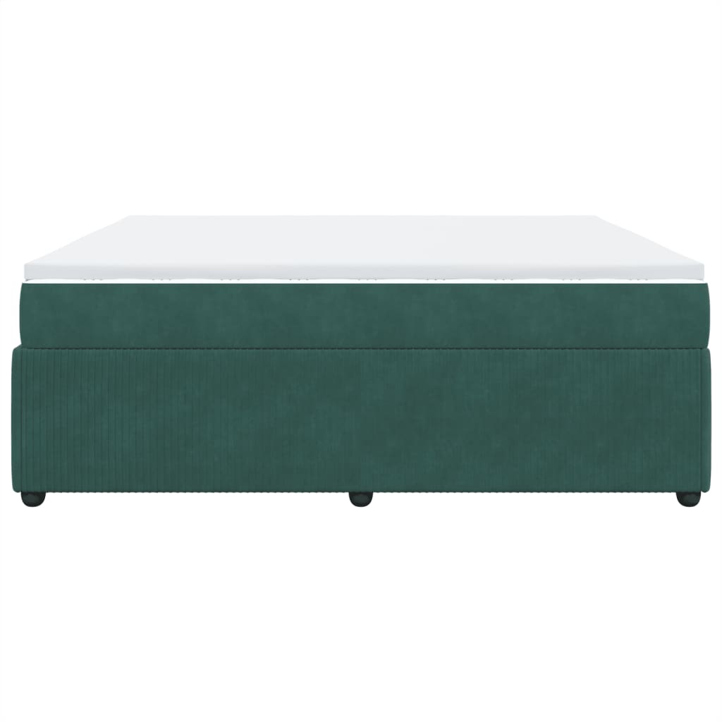 Boxspring met matras fluweel donkergroen 200x200 cm