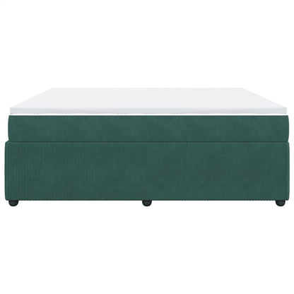 Boxspring met matras fluweel donkergroen 200x200 cm