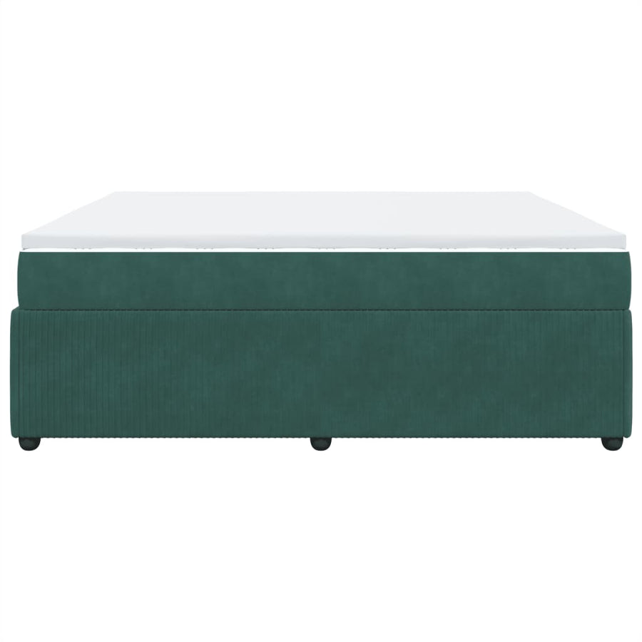Boxspring met matras fluweel donkergroen 200x200 cm