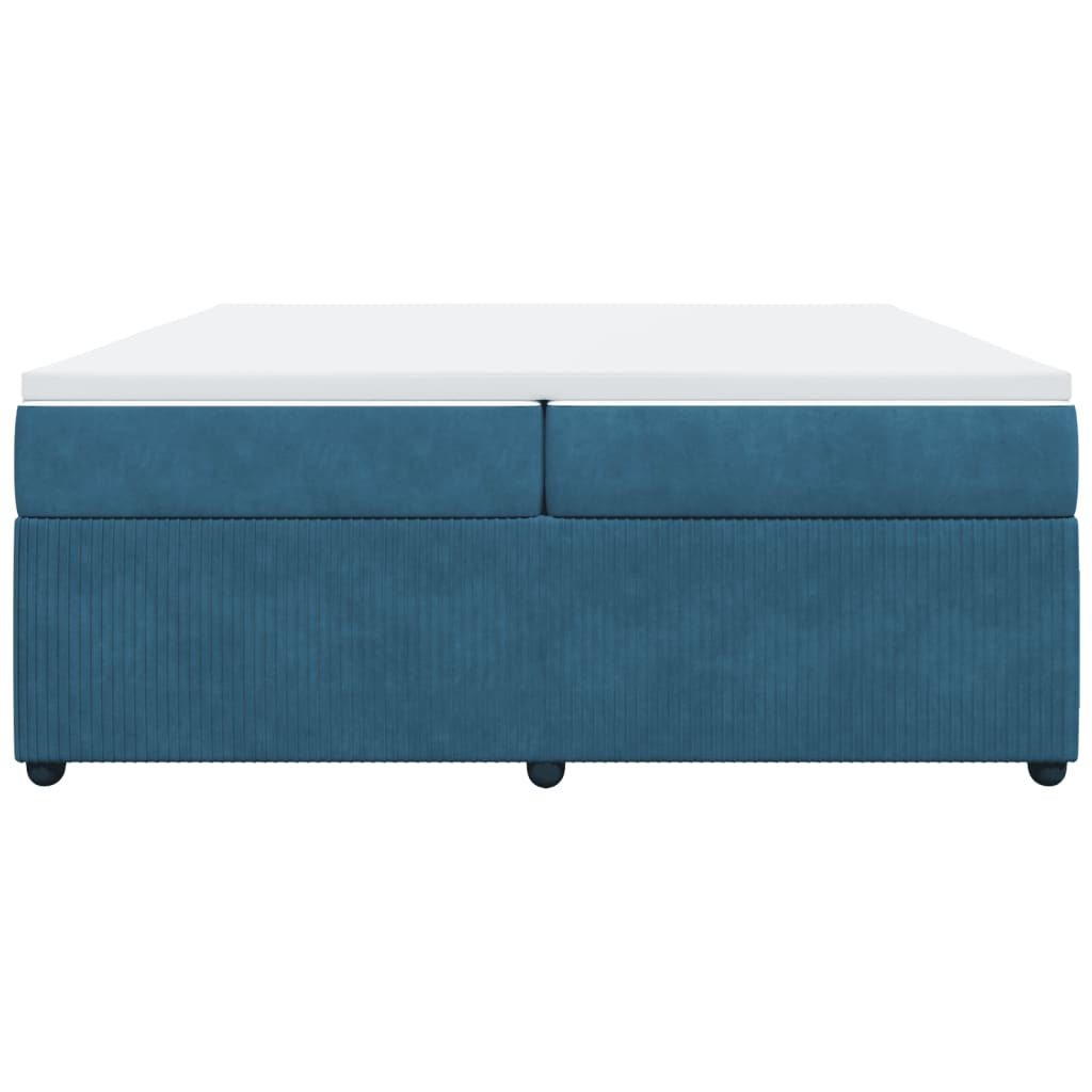 Boxspring met matras fluweel donkerblauw 200x200 cm