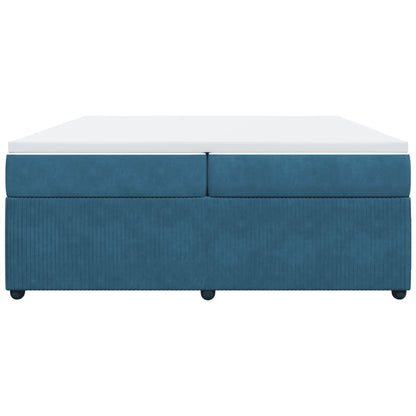 Boxspring met matras fluweel donkerblauw 200x200 cm